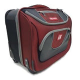 Premium trolley Red bowls bag, space for everything, UV treated water resistant ripstop material, extendable pull handle