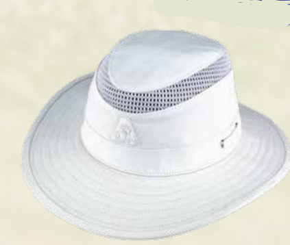 Avenel Cotton Canvas Wide Brim Bowls Hat. sports green under brim. Tone on tone Bowls Australia logo.